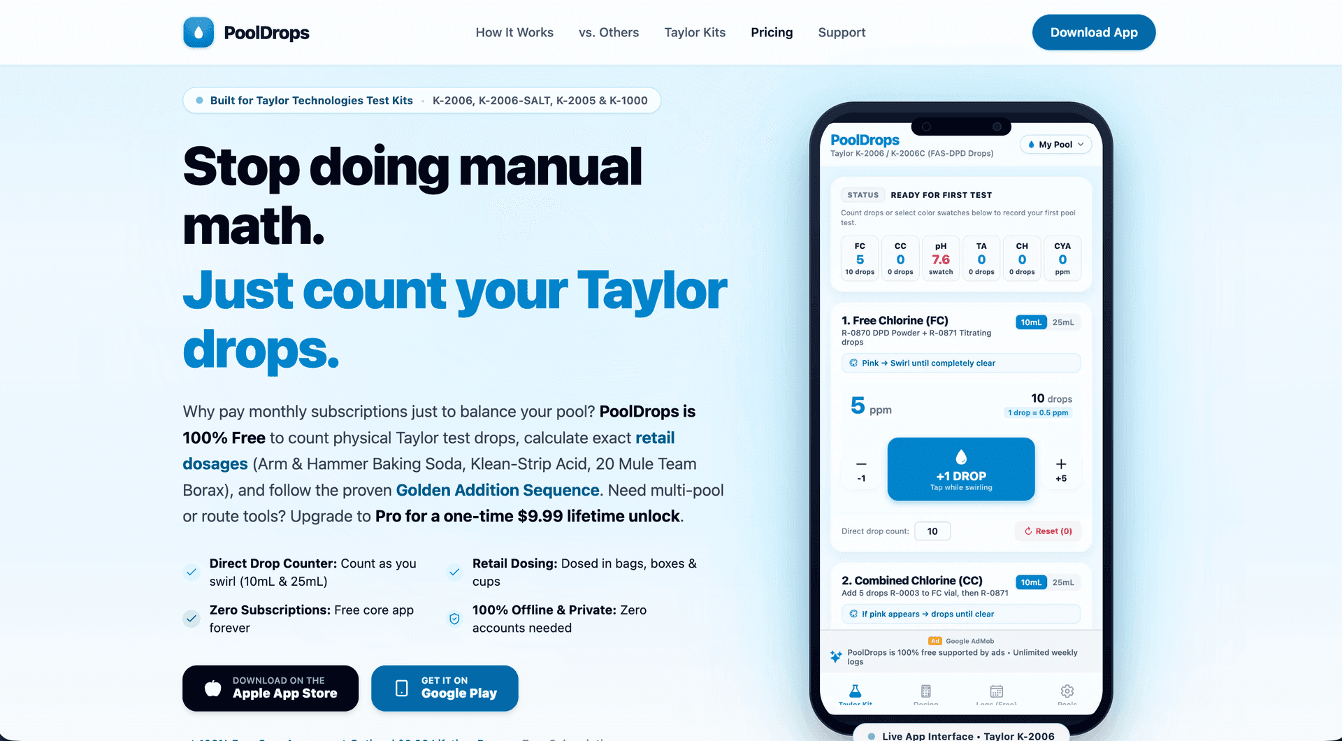 PoolDrops mobile application showcase