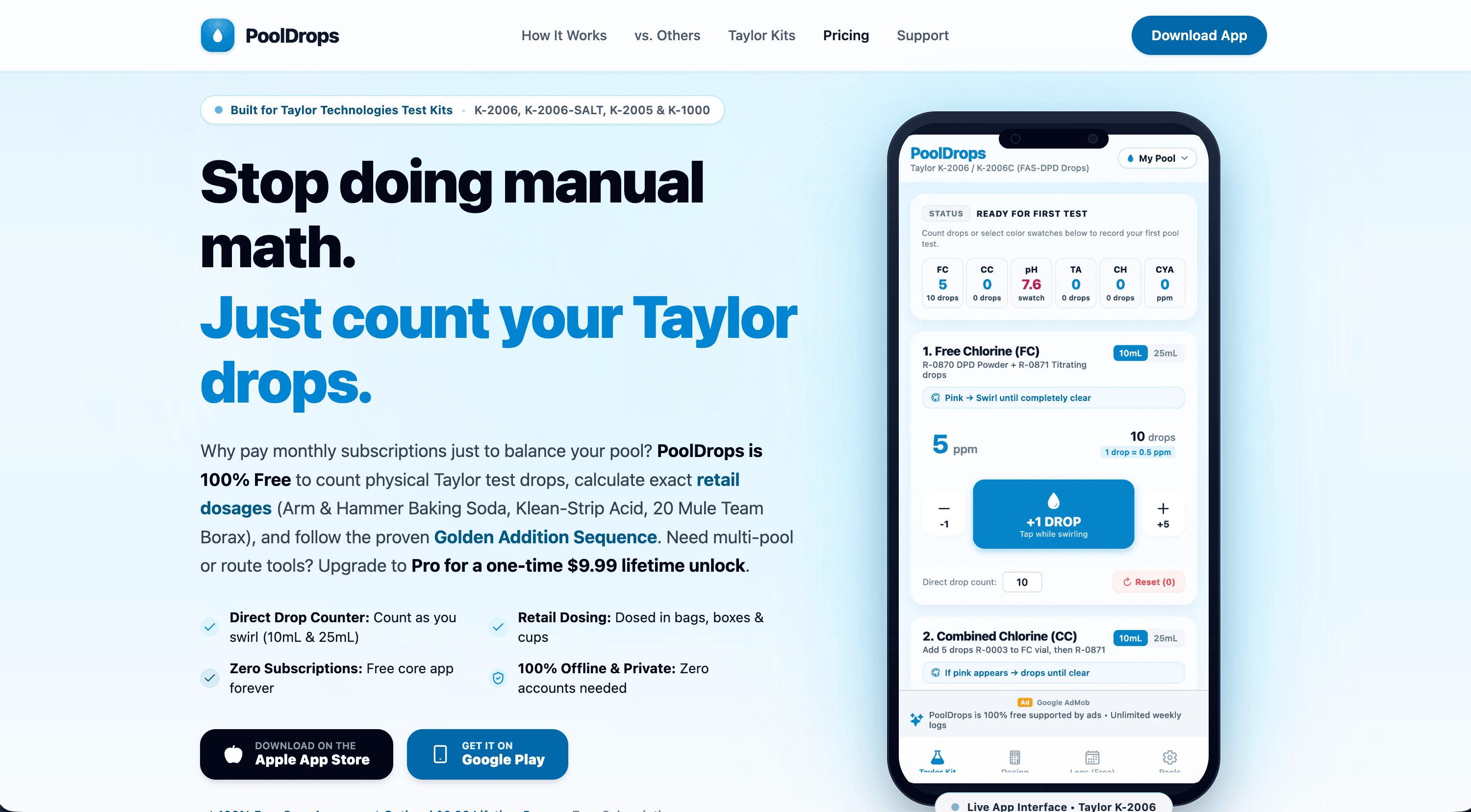 PoolDrops mobile application showcase